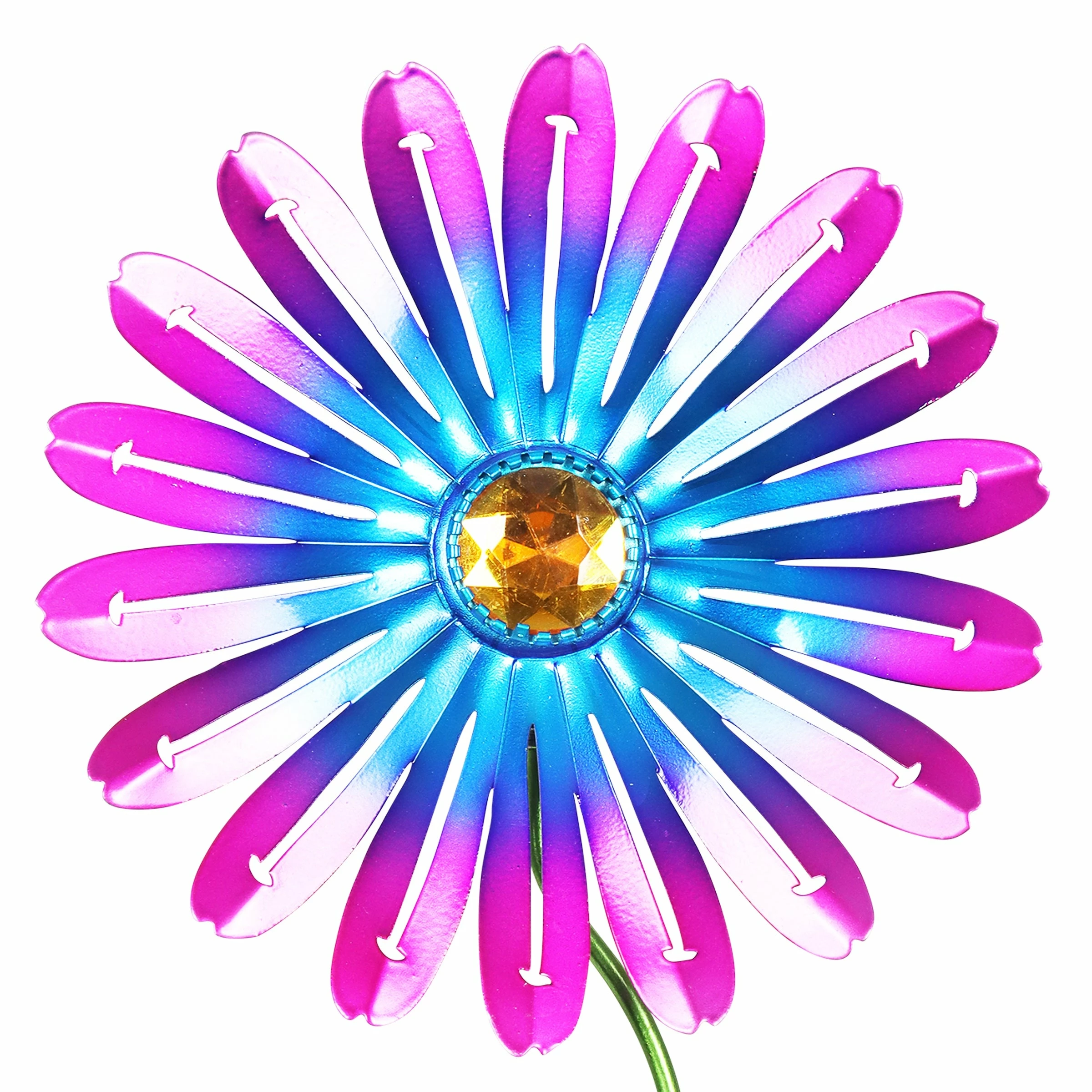 Flash Sale π₯° Coupon π Exhart 2 Piece Metal Zinnia Flower Stake Set With Jewel Center In Teal And Pink, 6 By 15.5 Inches π― π - Image 6