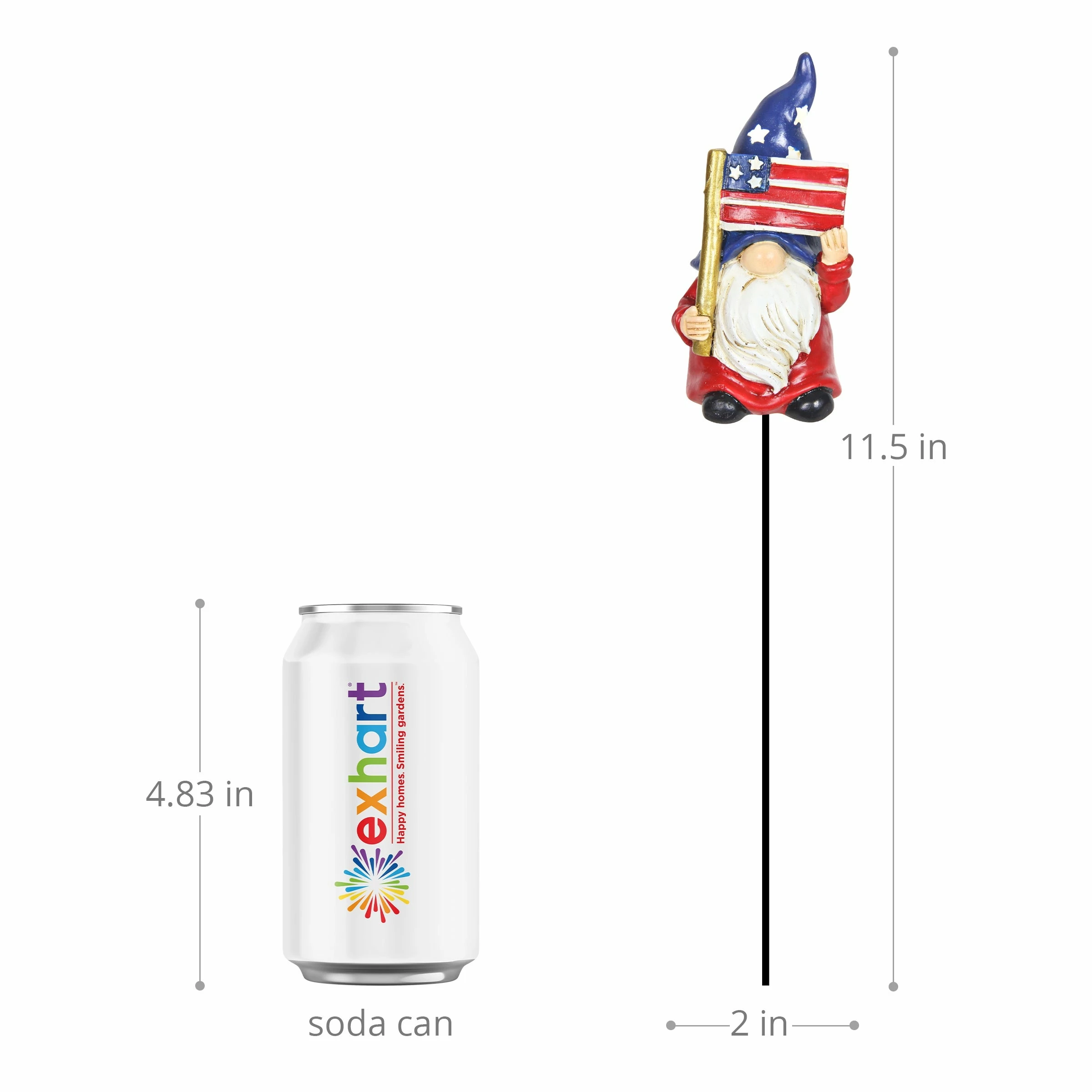 Deals β¨ Discount π Exhart 2 Piece Patriotic USA Gnome Pot Stake Set, 11 Inch π π₯ - Image 3