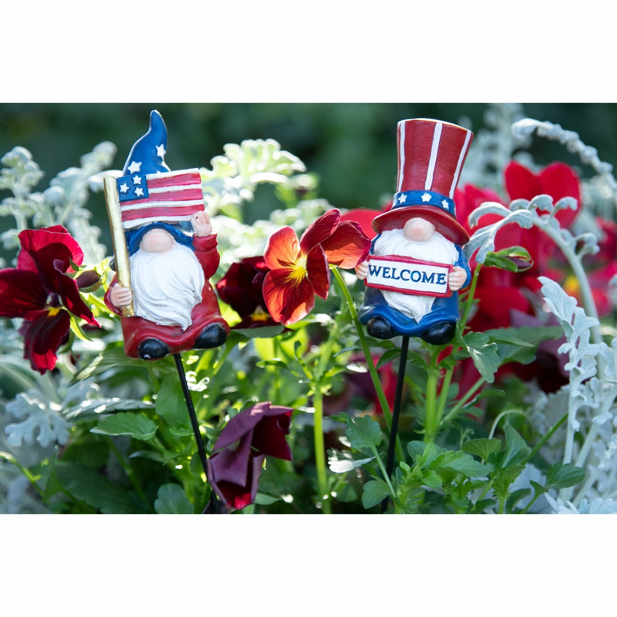 Deals β¨ Discount π Exhart 2 Piece Patriotic USA Gnome Pot Stake Set, 11 Inch π π₯ - Image 6