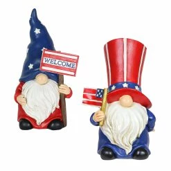 Outlet 🤩 Cheapest 👍 Exhart 2 Piece Patriotic USA Gnome Statue Set, 7.5 Inches Tall 😍 ✔️