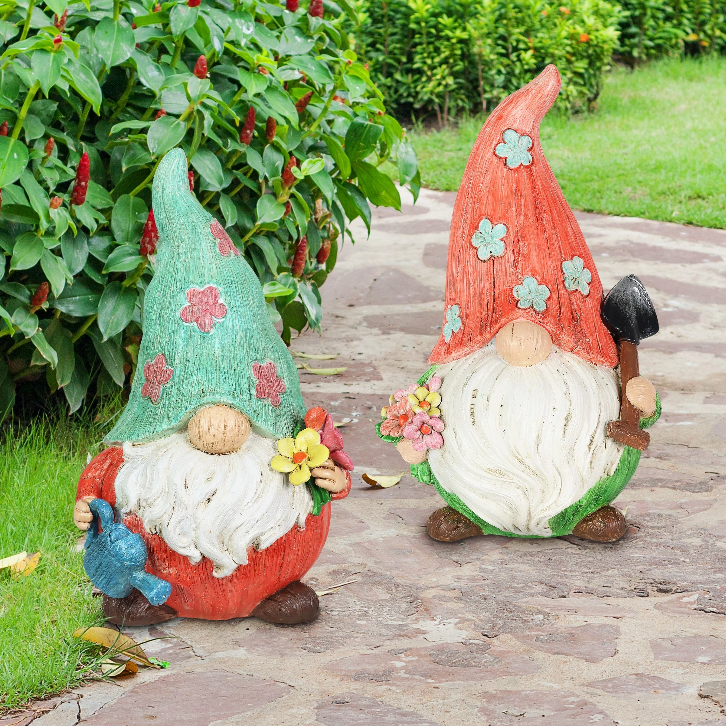 Coupon 🌟 Coupon ⭐ Exhart 2 Piece Set Pastel Daisy Hat Garden Gnome Statues, 5.5 By 8.5 Inches ❤️ 😀 - Image 10