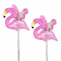 Top 10 🤩 Best Pirce 🎁 Exhart 2 Piece Solar Pink Flamingo WindyWing Stakes With Pink LED Lights, 4.5 By 27.5 Inches 👍 🔔