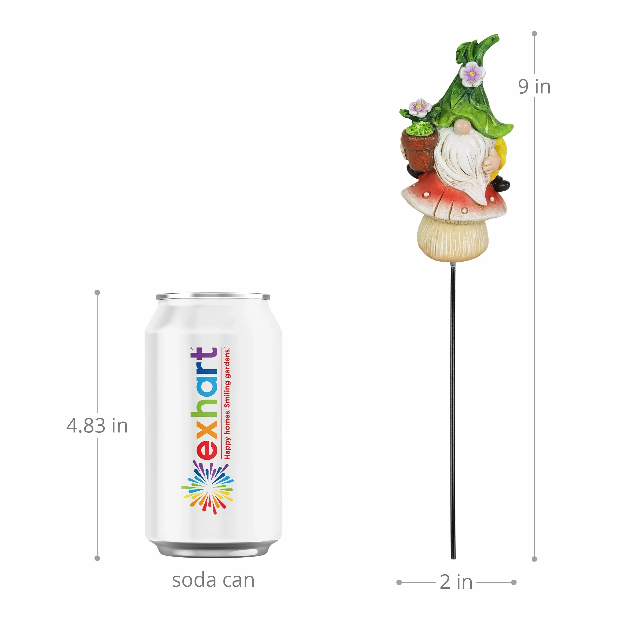 Cheap β New π― Exhart 3 Piece Set Of Leaf Hat Gnomes Sitting On Mushrooms Pot Stakes, 2 By 9 Inches π― β€οΈ - Image 3