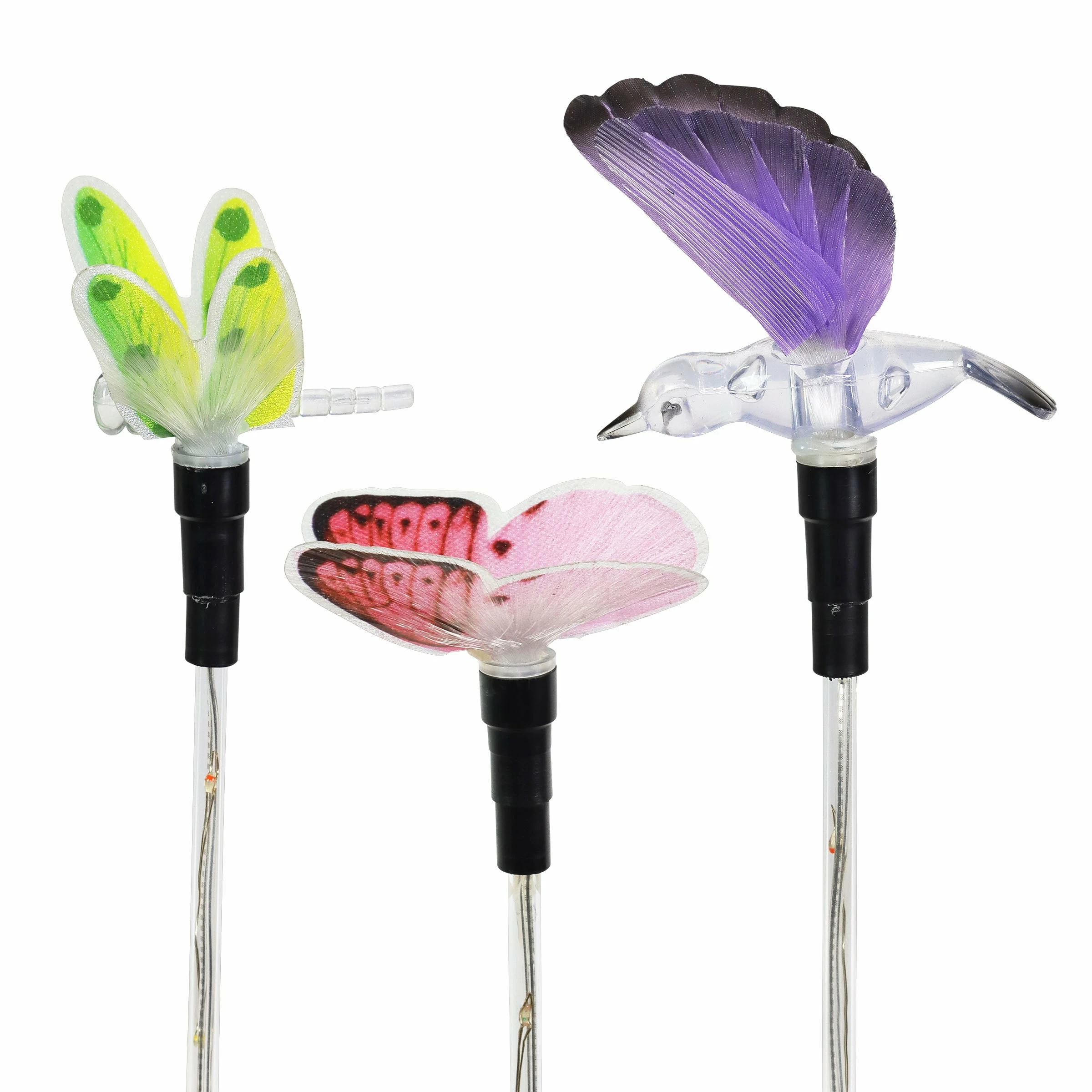 Flash Sale π Outlet β Exhart 3 Piece Solar Color Changing Fiber Optic Butterfly, Hummingbird And Dragonfly Garden Stake Set, 4 By 16 Inches π π₯ - Image 7