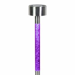 Deals 🥰 Coupon ⭐ Exhart 4 Piece Solar Stainless Steel And Acrylic Color Changing Bubble Garden Stakes, 14 Inches Tall 🎁 🤩