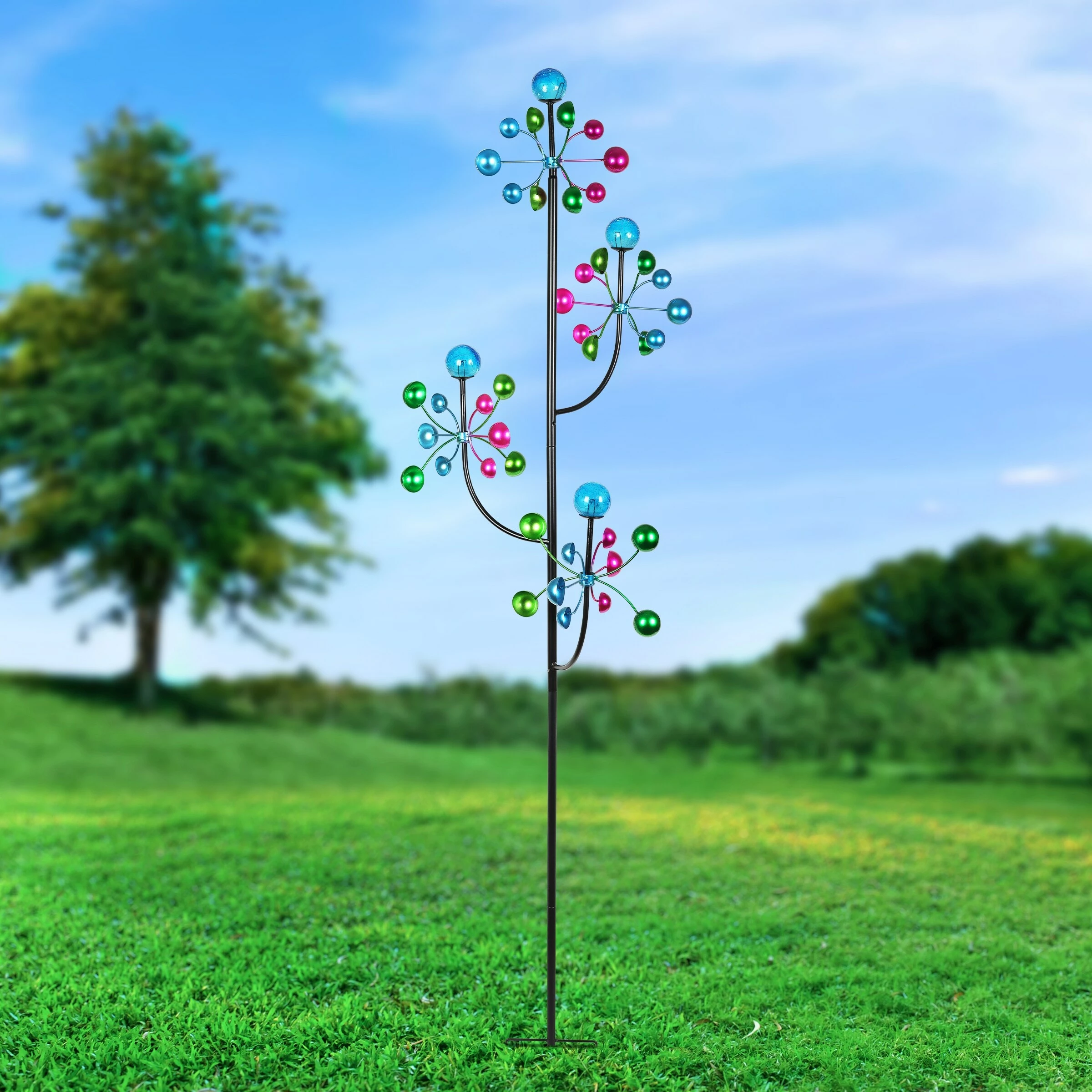Coupon β€οΈ Coupon β€οΈ Exhart 4 Tier Metal Cup Kinetic Garden Spinner Stake, 21 By 74 Inches 𧨠π₯ - Image 2
