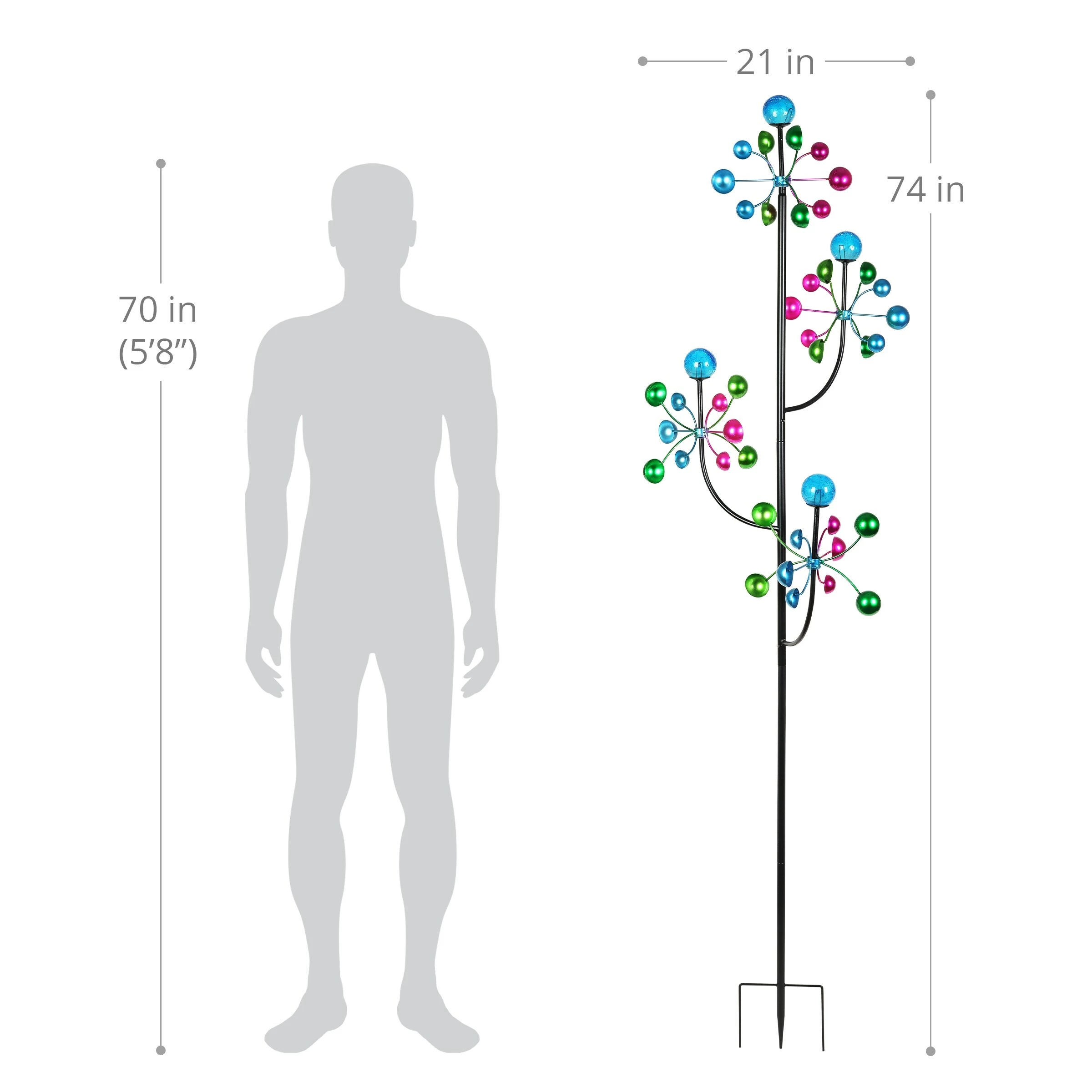 Coupon β€οΈ Coupon β€οΈ Exhart 4 Tier Metal Cup Kinetic Garden Spinner Stake, 21 By 74 Inches 𧨠π₯ - Image 3