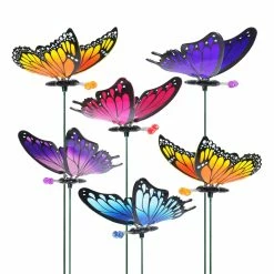 Brand new 😀 Wholesale 😉 Exhart 6 Piece 4" WindyWings Butterfly Plant Stake Assortment, 6 X 4.5 X 16 Inches ⌛ ❤️
