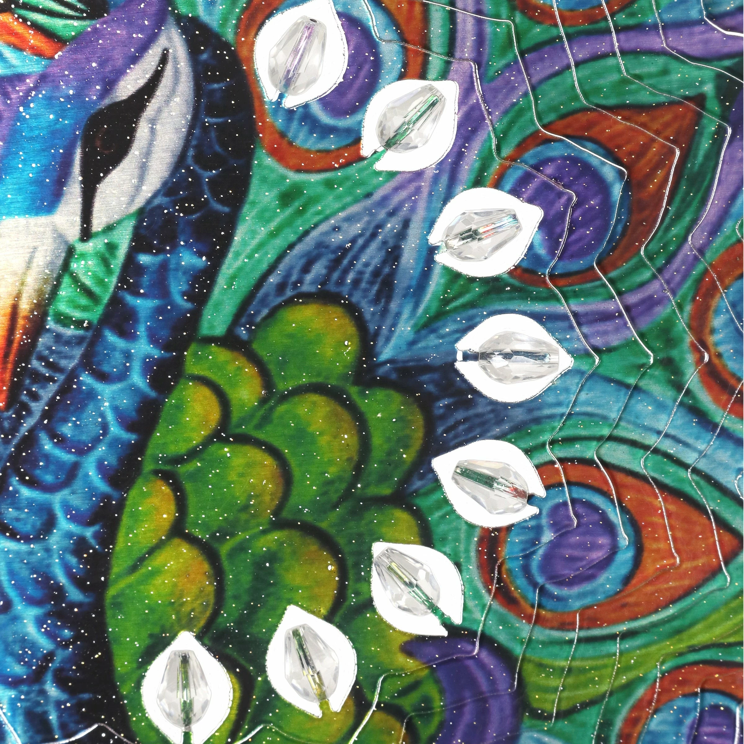 Brand new π New π Exhart Art-In-Motion Laser Cut Metal Starburst Wind Chime Spinner With Beads, 10 Inch Spinner Blue π π - Image 4