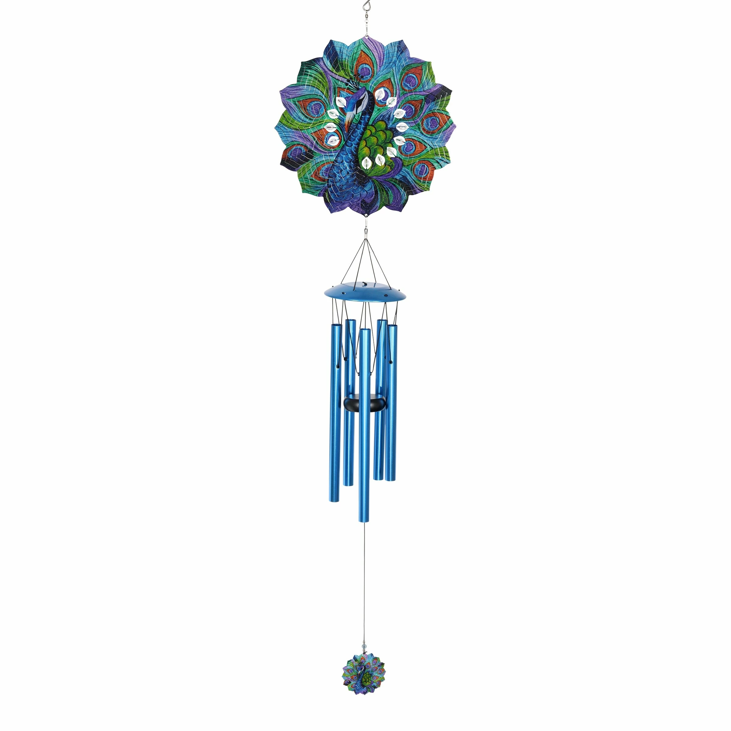 Brand new π New π Exhart Art-In-Motion Laser Cut Metal Starburst Wind Chime Spinner With Beads, 10 Inch Spinner Blue π π