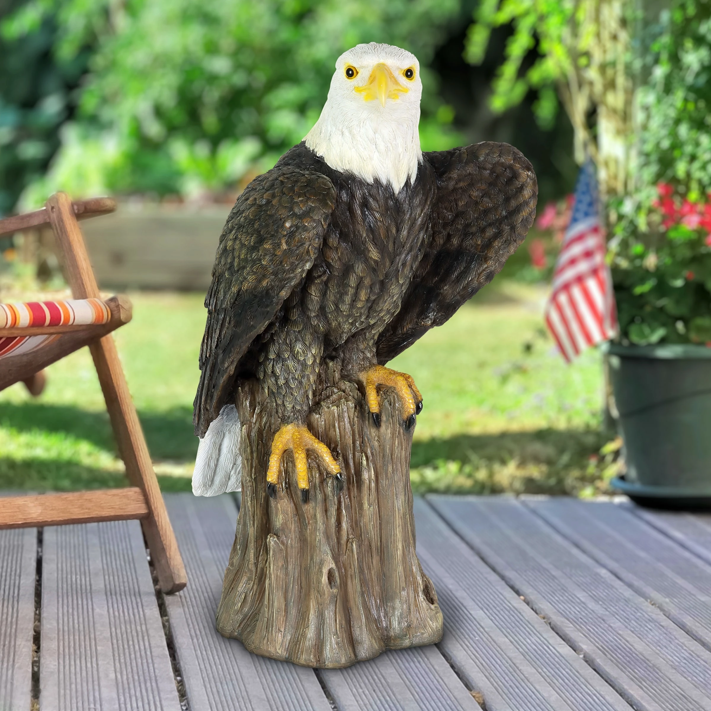 Cheapest π Hot Sale π Exhart Bald Eagle On A Log Statue, 10.5 By 19.5 Inches π π - Image 2