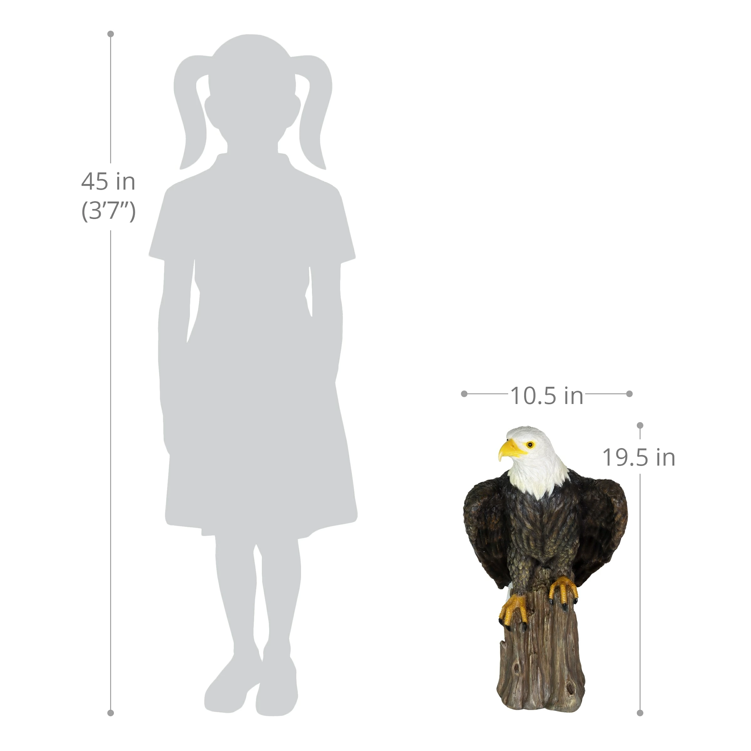 Cheapest π Hot Sale π Exhart Bald Eagle On A Log Statue, 10.5 By 19.5 Inches π π - Image 3