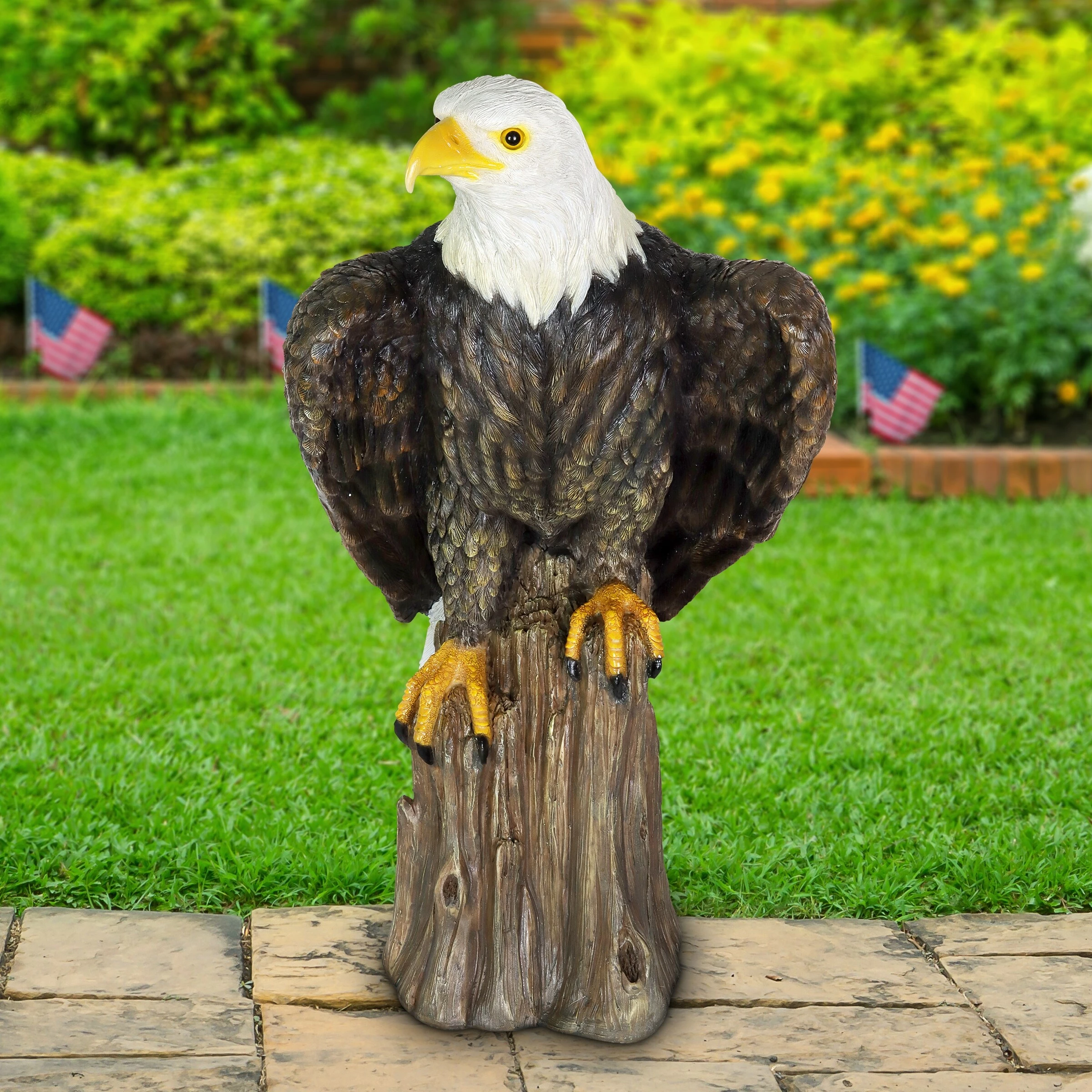 Cheapest π Hot Sale π Exhart Bald Eagle On A Log Statue, 10.5 By 19.5 Inches π π - Image 10