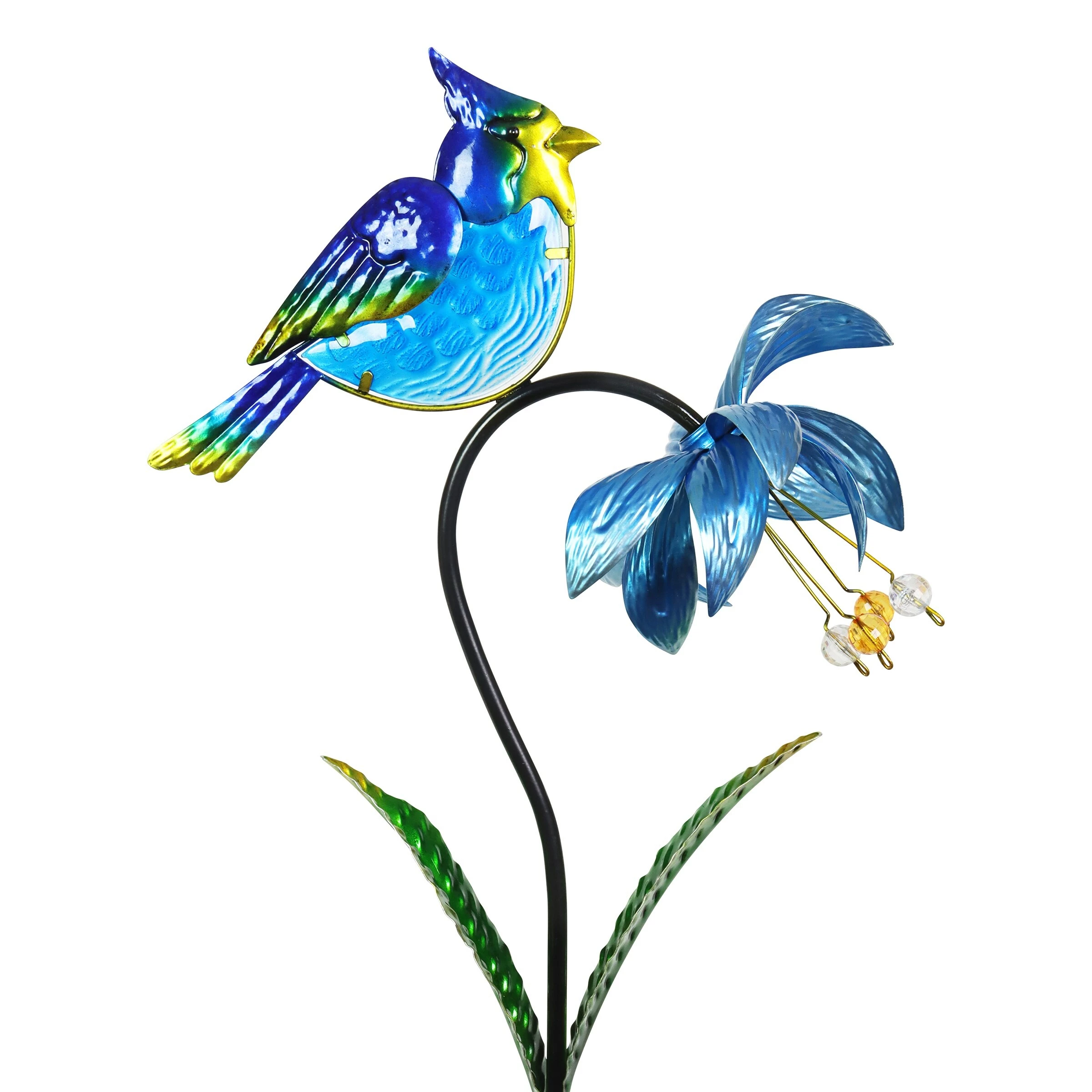 Budget β Deals βοΈ Exhart Blue Spinning Flower With Blue Bird Metal Garden Stake 11.5 By 34 Inches π π - Image 2
