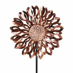 Coupon ✨ Brand new 🔥 Exhart Bronze Metal Infinity Double Sunflower Spinner Stake,18 By 70 Inches 😍 🎁