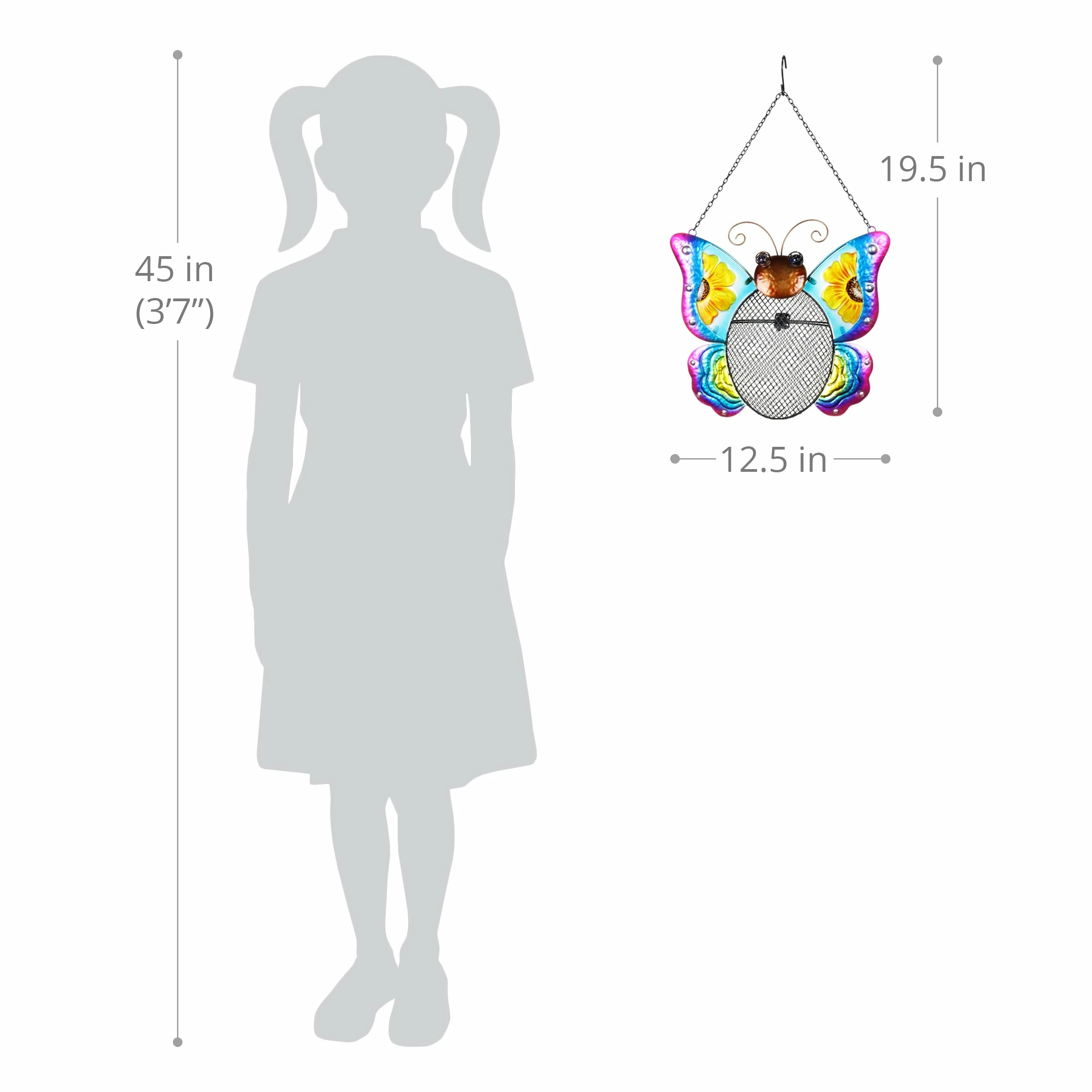 Cheapest π Outlet π Exhart Butterfly Bird Feeder With Metal Mesh Seed Basket, 12 By 19 Inches βοΈ π - Image 3