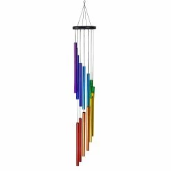 Wholesale 😀 Cheapest 😉 Exhart Cascading Metal Rainbow Hand Tuned Hanging Wind Chime, 5.5 By 38 Inches ⭐ 🛒