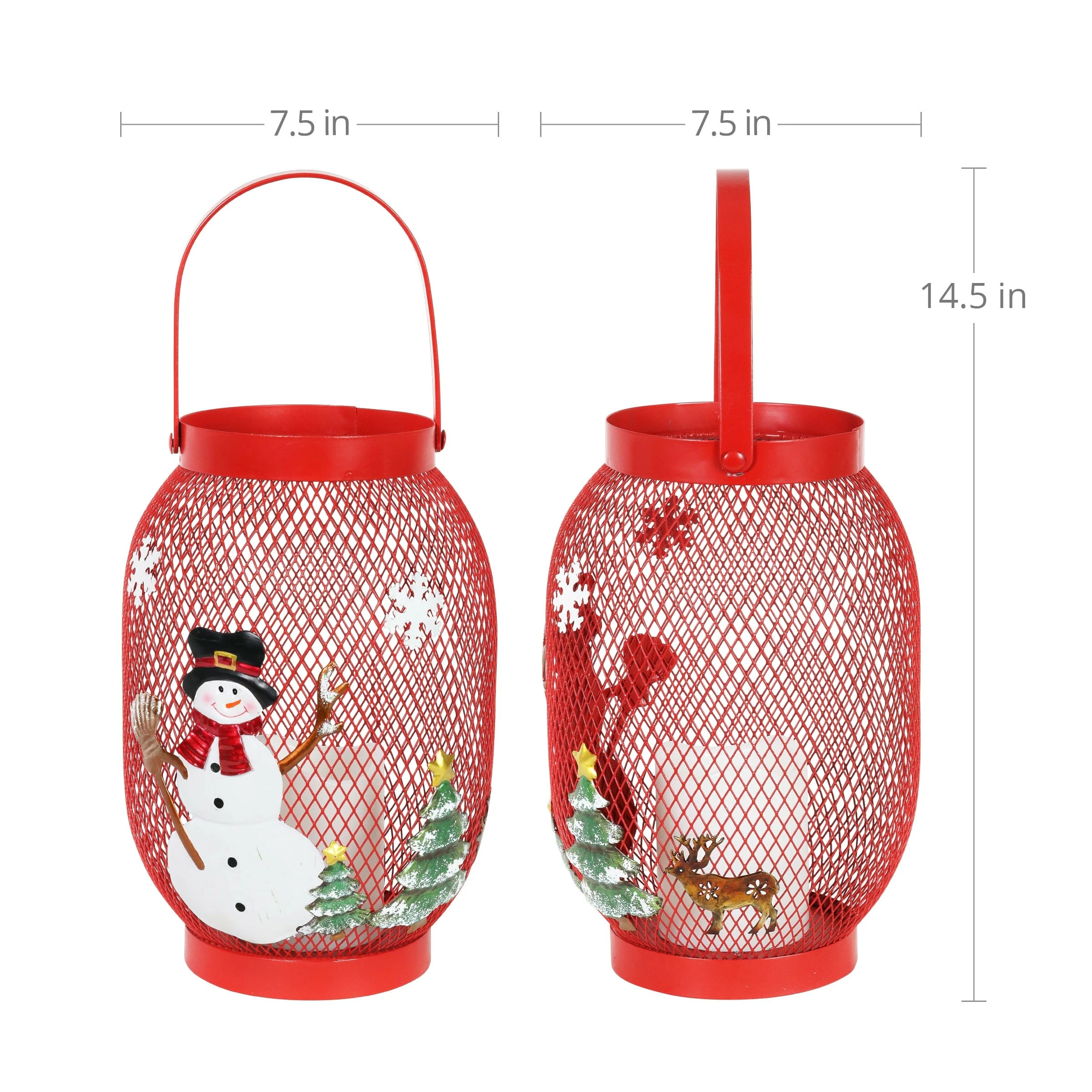 Wholesale π Hot Sale π Exhart π β Christmas Snowman Lantern With LED Candle On A Battery Powered Timer, 14.5 Inch π π - Image 7