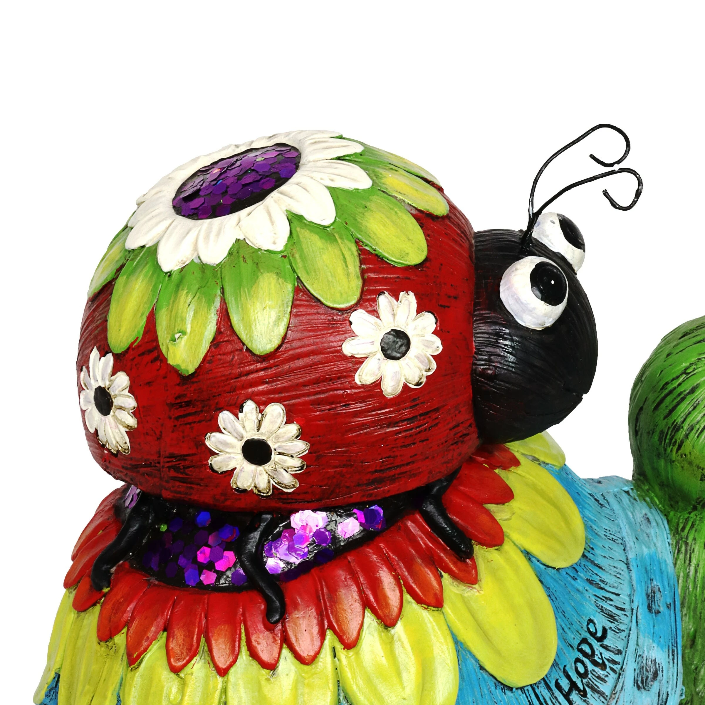 Wholesale βοΈ Best deal π Exhart Colorful Garden Turtle And Ladybug Statue With Message Of Dream Peace And Love, 9 Inch π₯ π - Image 4