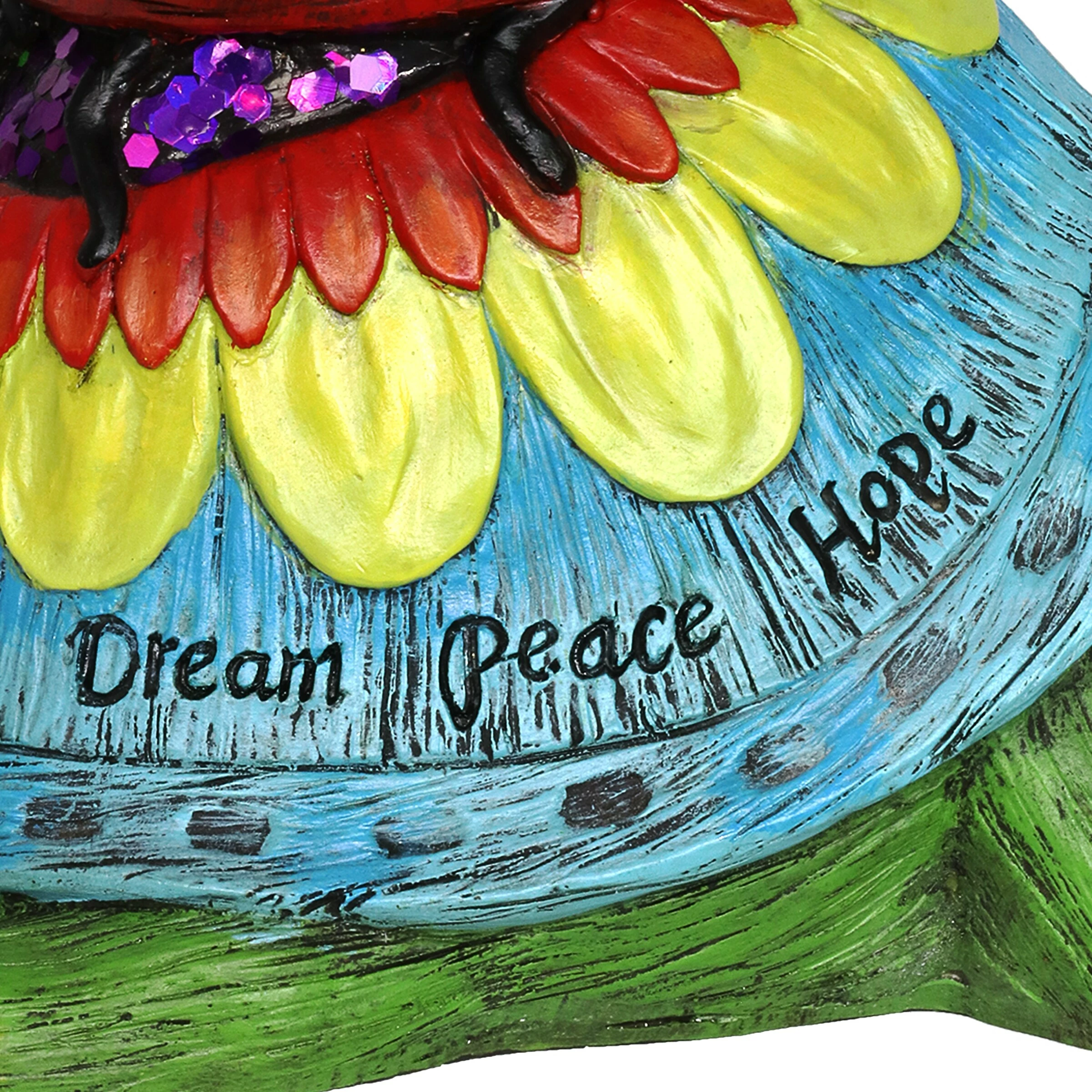 Wholesale βοΈ Best deal π Exhart Colorful Garden Turtle And Ladybug Statue With Message Of Dream Peace And Love, 9 Inch π₯ π - Image 6