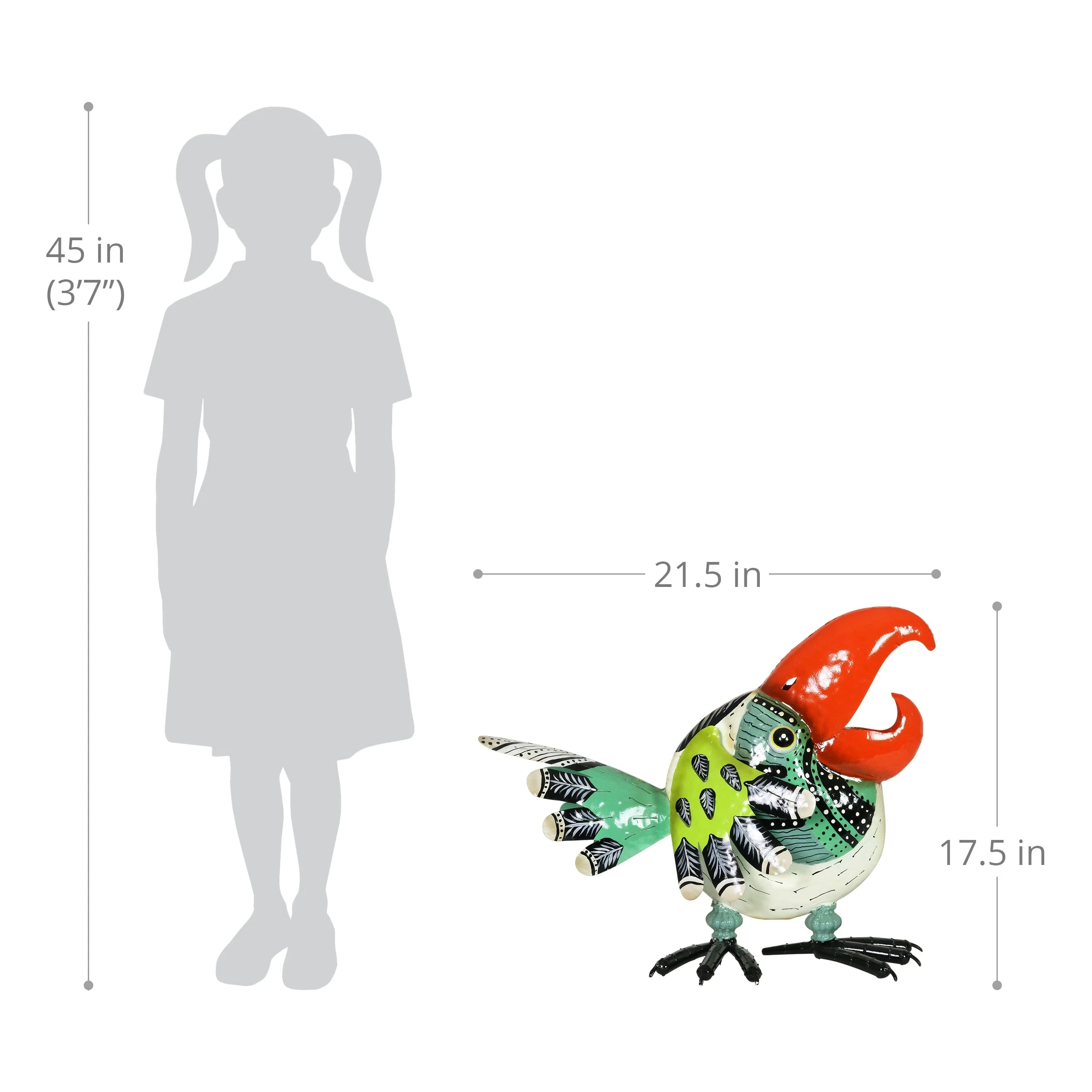 Budget π₯ New π― Exhart Colorful Metal Toucan Garden Statue, 17 Inch π β¨ - Image 3