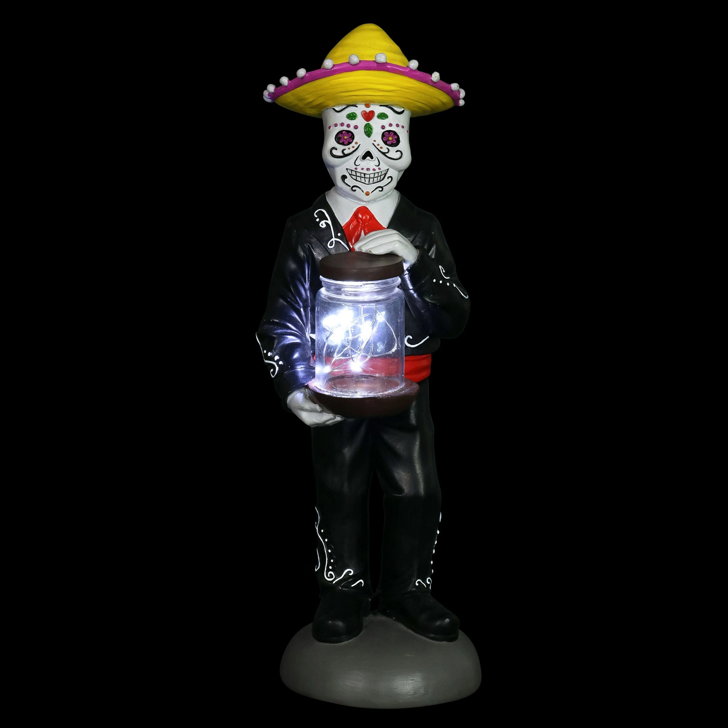 Best Pirce π₯ Outlet β Exhart Day Of The Dead Man With LED Sparkle Light Jar And Battery Powered Automatic Timer, 14 Inches Tall π β€οΈ - Image 9