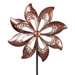 Buy 🥰 Budget ⌛ Exhart Double Pinwheel Kinetic Bronze Metal Spinner Stake, 18 By 70 Inches 🥰 🌟