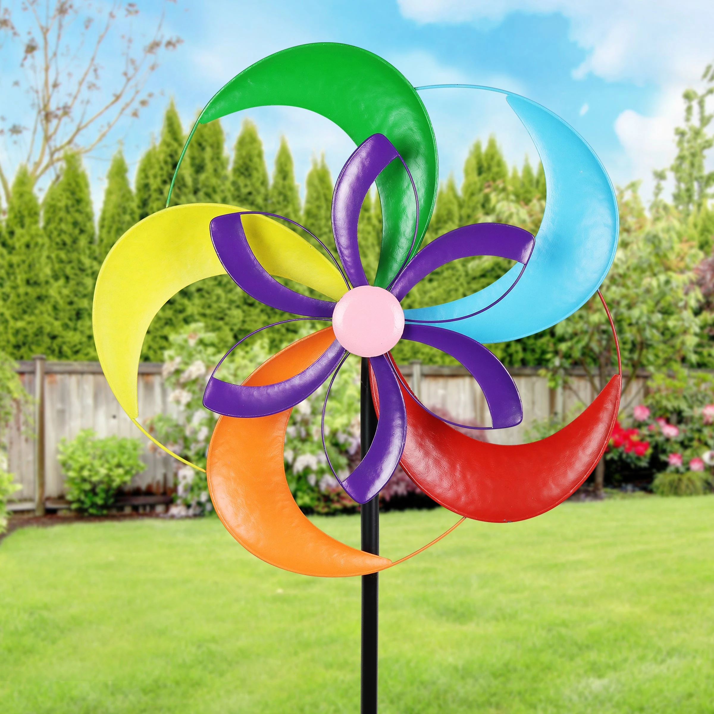Deals β¨ New π€© Exhart Double Spinning Pinwheel Wind Spinner Garden Stake, 22 By 83 Inches π π₯ 4 Deals β¨ New π€© Exhart Double Spinning Pinwheel Wind Spinner Garden Stake, 22 By 83 Inches π π₯ - Image 2
