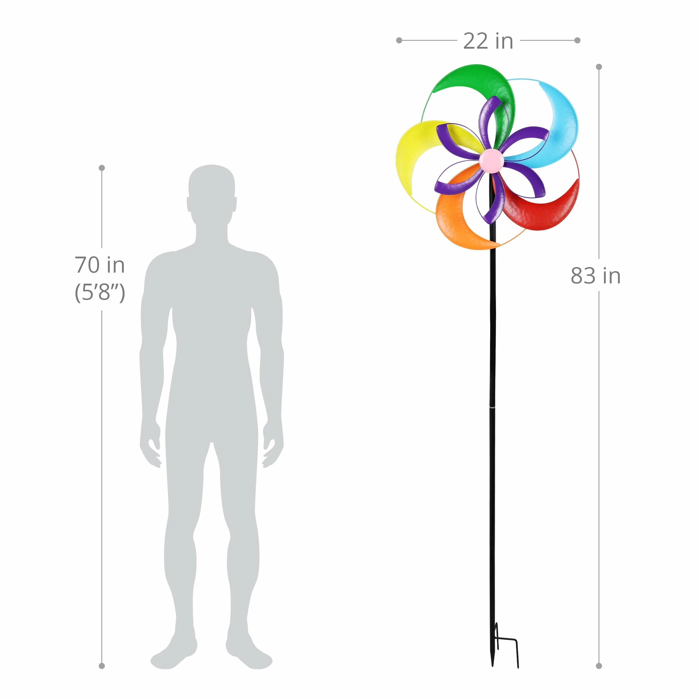 Deals β¨ New π€© Exhart Double Spinning Pinwheel Wind Spinner Garden Stake, 22 By 83 Inches π π₯ 5 Deals β¨ New π€© Exhart Double Spinning Pinwheel Wind Spinner Garden Stake, 22 By 83 Inches π π₯ - Image 3