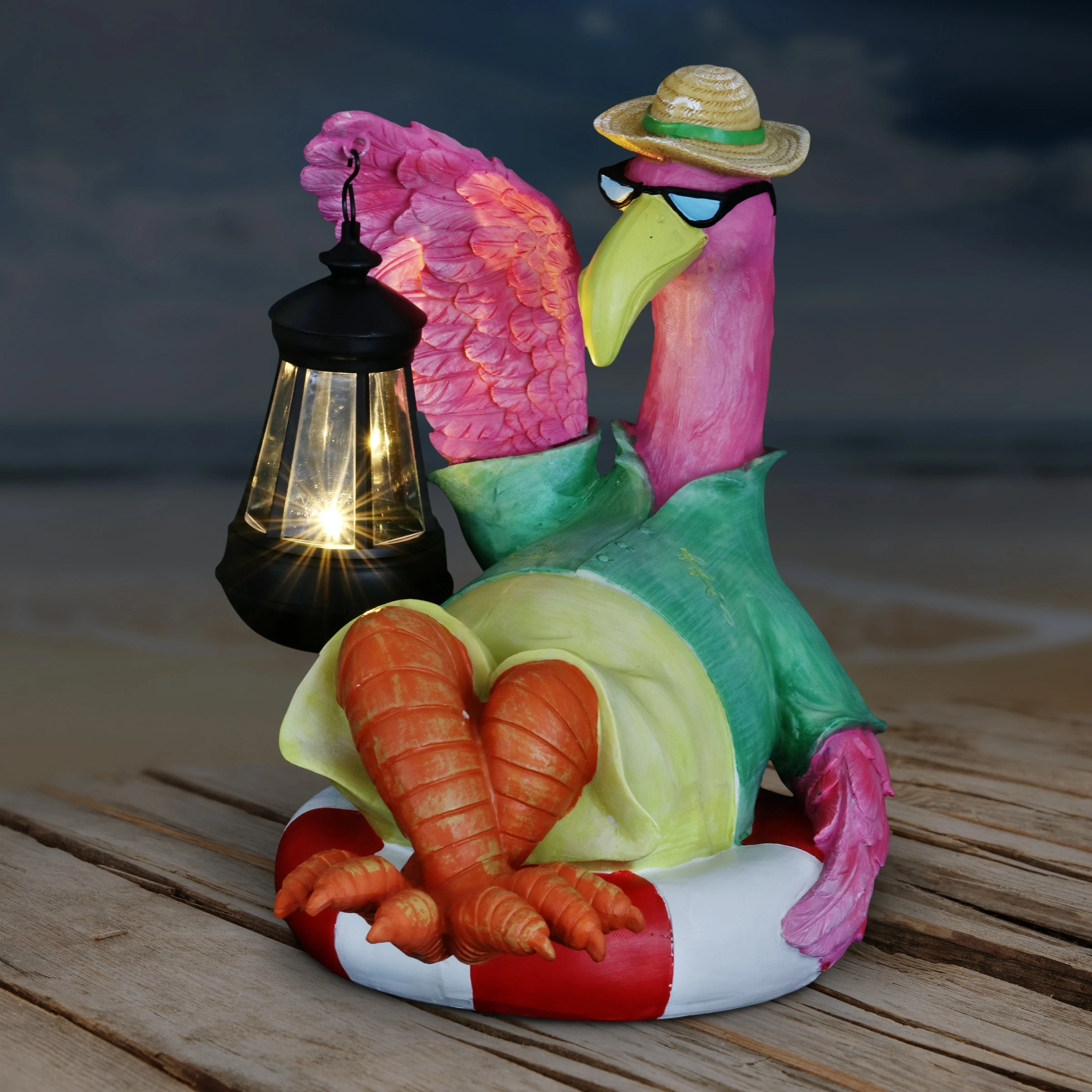 Cheap 𧨠Cheapest β€οΈ Exhart Flamingo Holding A Solar Lantern Garden Statue, 8 By 11 Inches π π€© - Image 2