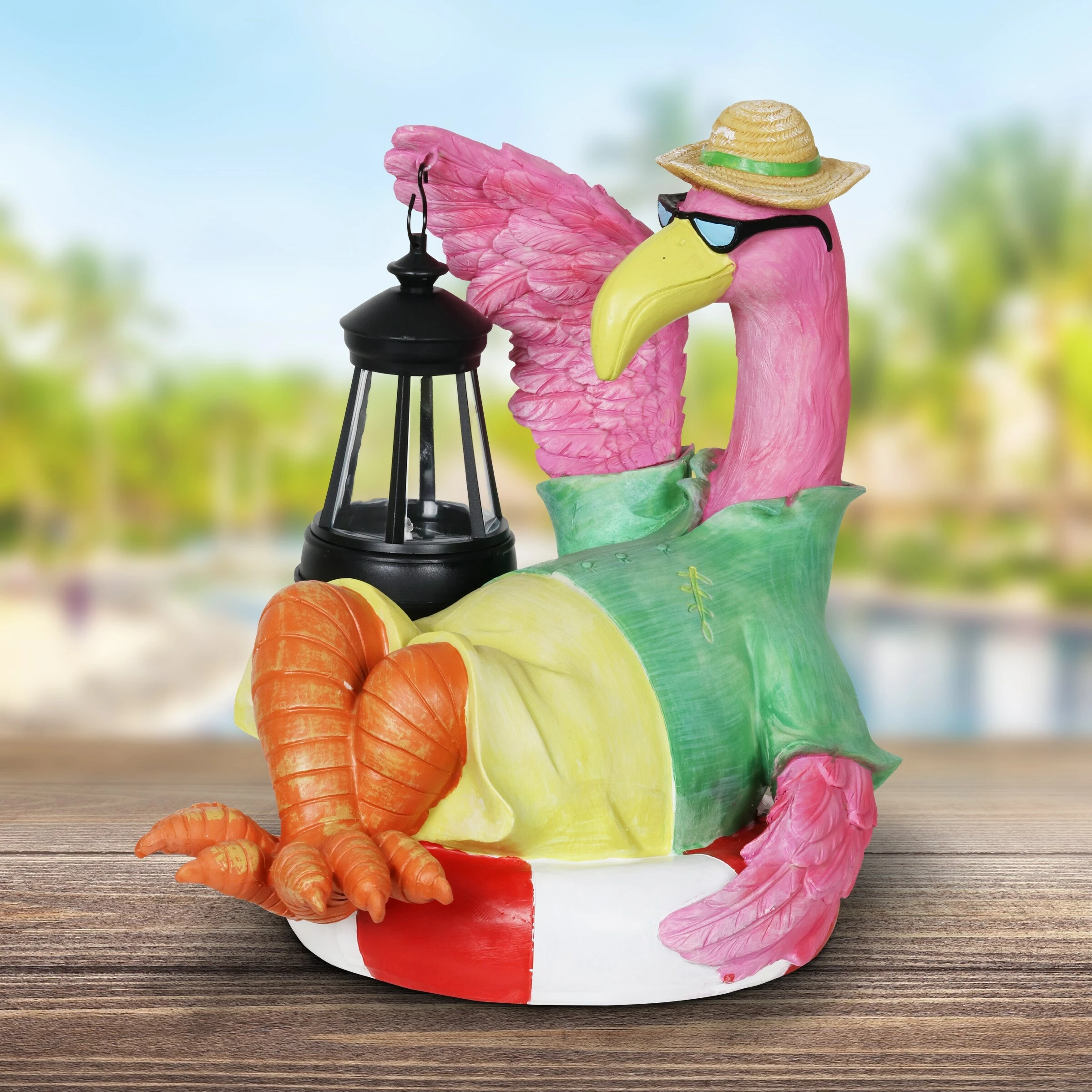 Cheap 𧨠Cheapest β€οΈ Exhart Flamingo Holding A Solar Lantern Garden Statue, 8 By 11 Inches π π€© - Image 3