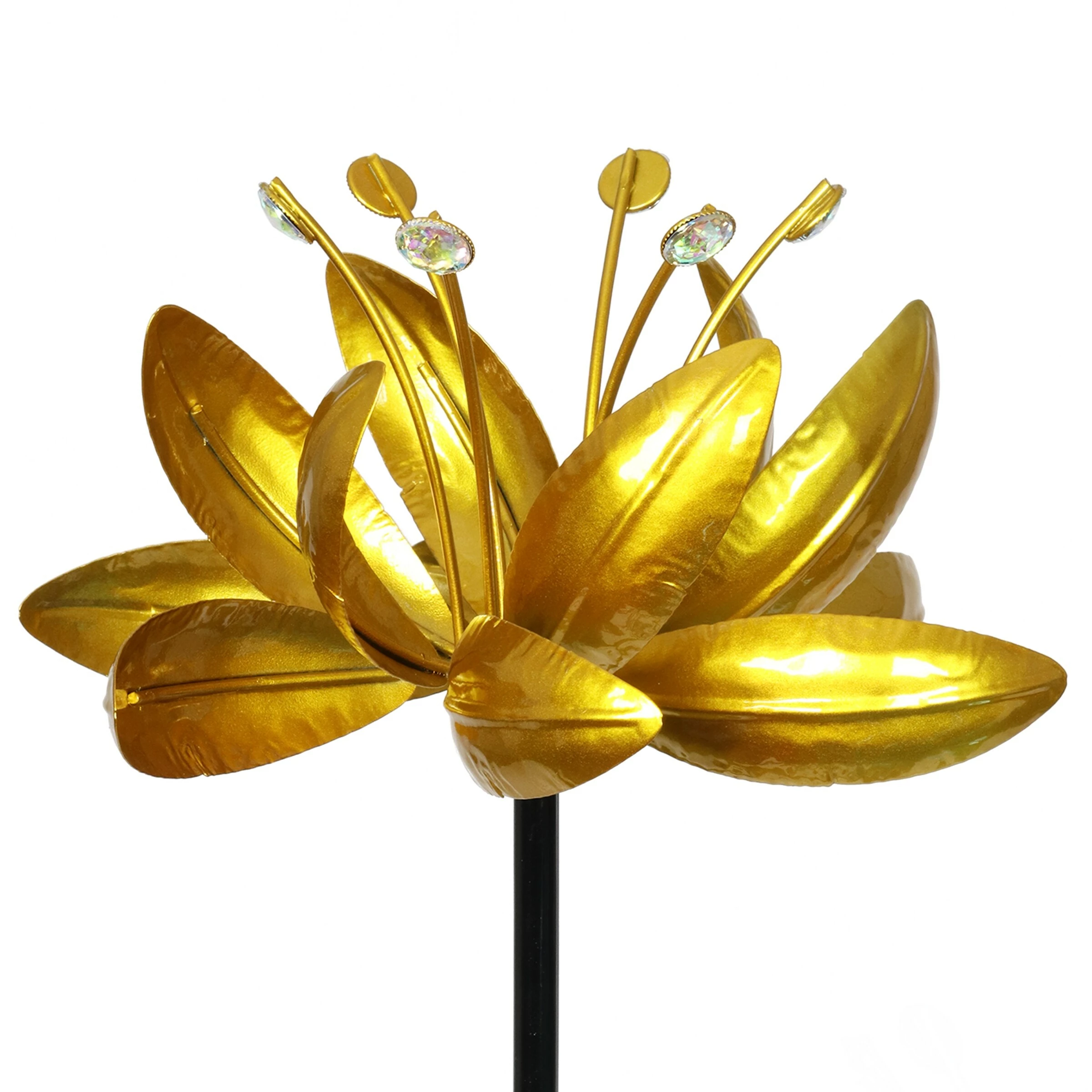 New 😉 Brand new ⭐ Exhart Flower Wind Spinner Garden Stake With Three Metallic Flowers, 17 By 53 Inches 🤩 😉 - Image 4