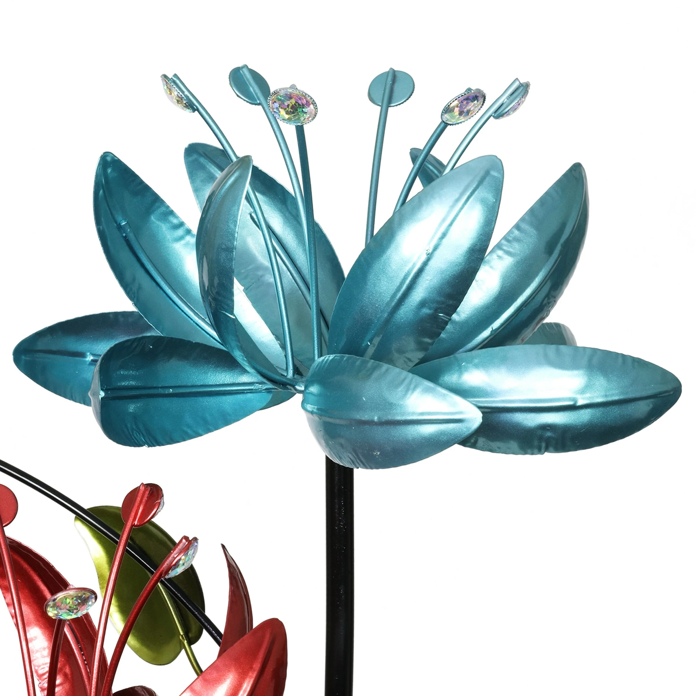 New 😉 Brand new ⭐ Exhart Flower Wind Spinner Garden Stake With Three Metallic Flowers, 17 By 53 Inches 🤩 😉 - Image 5