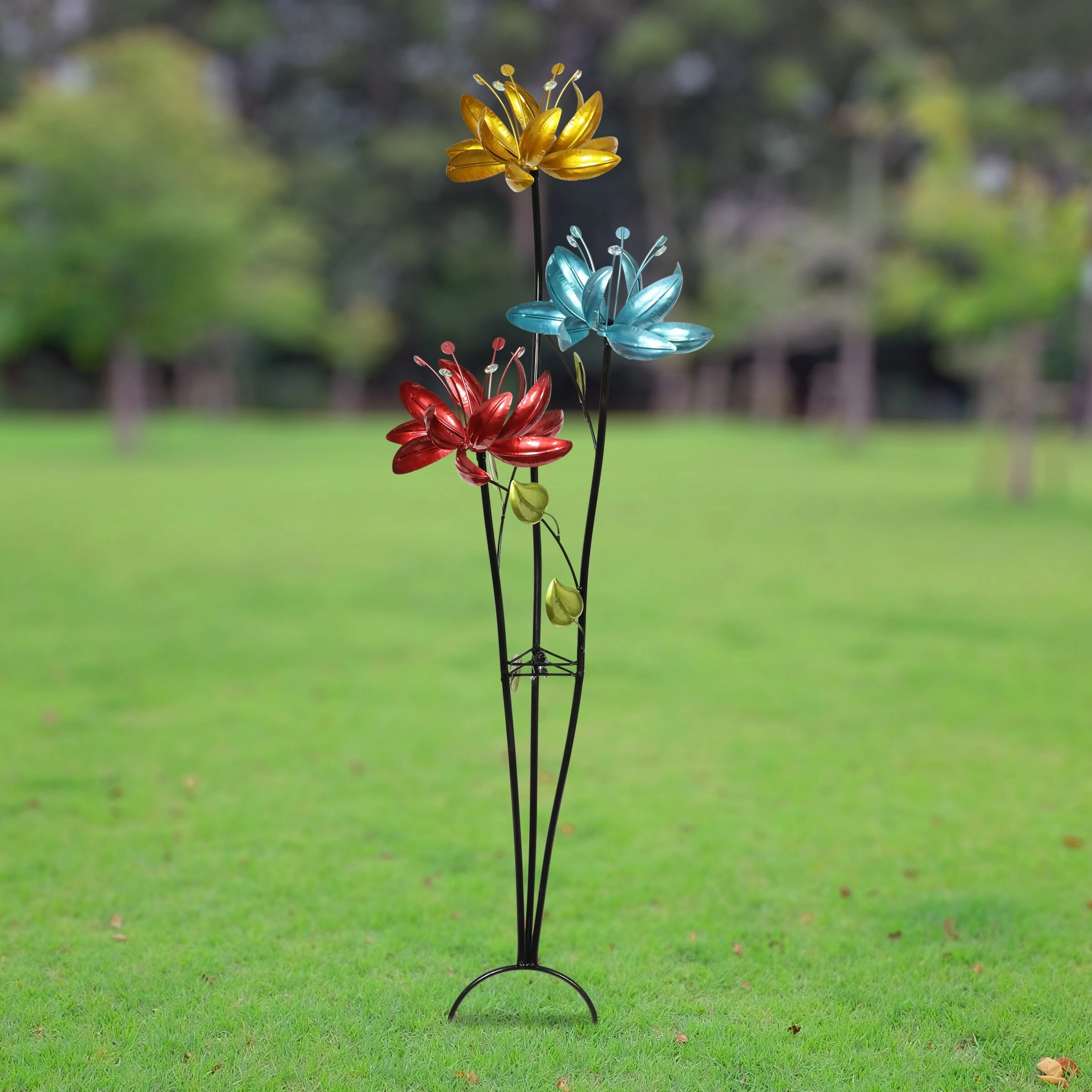 New 😉 Brand new ⭐ Exhart Flower Wind Spinner Garden Stake With Three Metallic Flowers, 17 By 53 Inches 🤩 😉 - Image 10