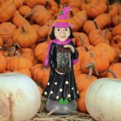 Discount ⌛ Flash Sale 😀 Exhart Friendly Witch Statuary With LED Sparkle Light Jar And Battery Powered Automatic Timer, 14 Inches Tall ✨ 😍