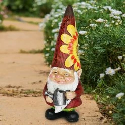 Outlet 🎁 Best reviews of ⭐ Exhart Garden Gnome Statue With Gardening Tool 👏 🌟