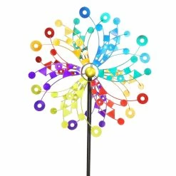 Top 10 🌟 Promo ✔️ Exhart Giant Kaleidoscope Multicolor Wind Spinner Garden Stake, 24 By 85 Inches 🌟 ⭐