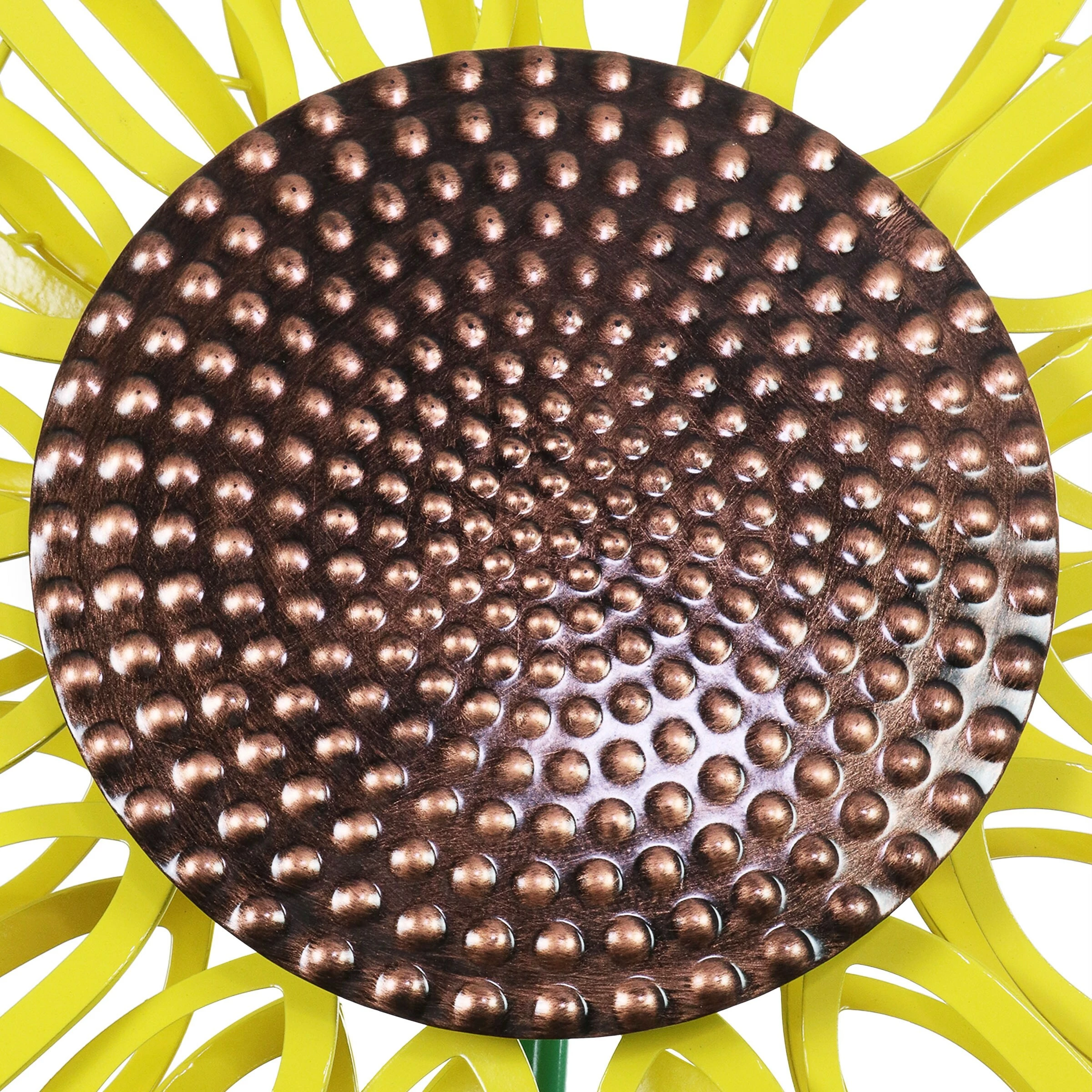 Best Pirce π Best Pirce βοΈ Exhart Giant Metal Kinetic Yellow Sunflower Dual Spinning Garden Stake, 24 By 82 Inches β¨ π - Image 4