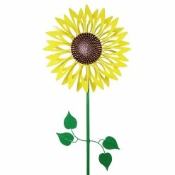Best Pirce π Best Pirce βοΈ Exhart Giant Metal Kinetic Yellow Sunflower Dual Spinning Garden Stake, 24 By 82 Inches β¨ π