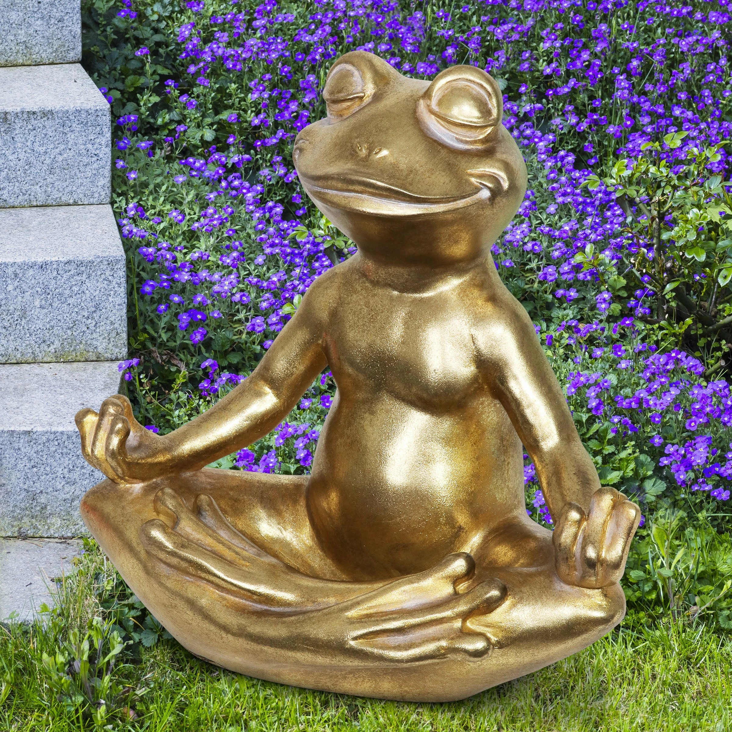 Best deal ๐ Promo ๐ Exhart Golden Meditating Yoga Frog Garden Statue, 14.5 Inches ๐ โญ - Image 2