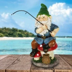 Top 10 🥰 Promo 😉 Exhart Good Time Fishing Frankie Green Hat Gnome Statue, 11 Inches 🛒 ⌛