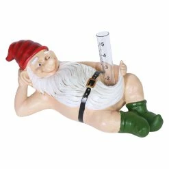 Best Sale ❤️ Hot Sale 👍 Exhart Good Time Naked Rain Gauge Ralph Gnome, 14 By 6 Inches ✨ 🌟