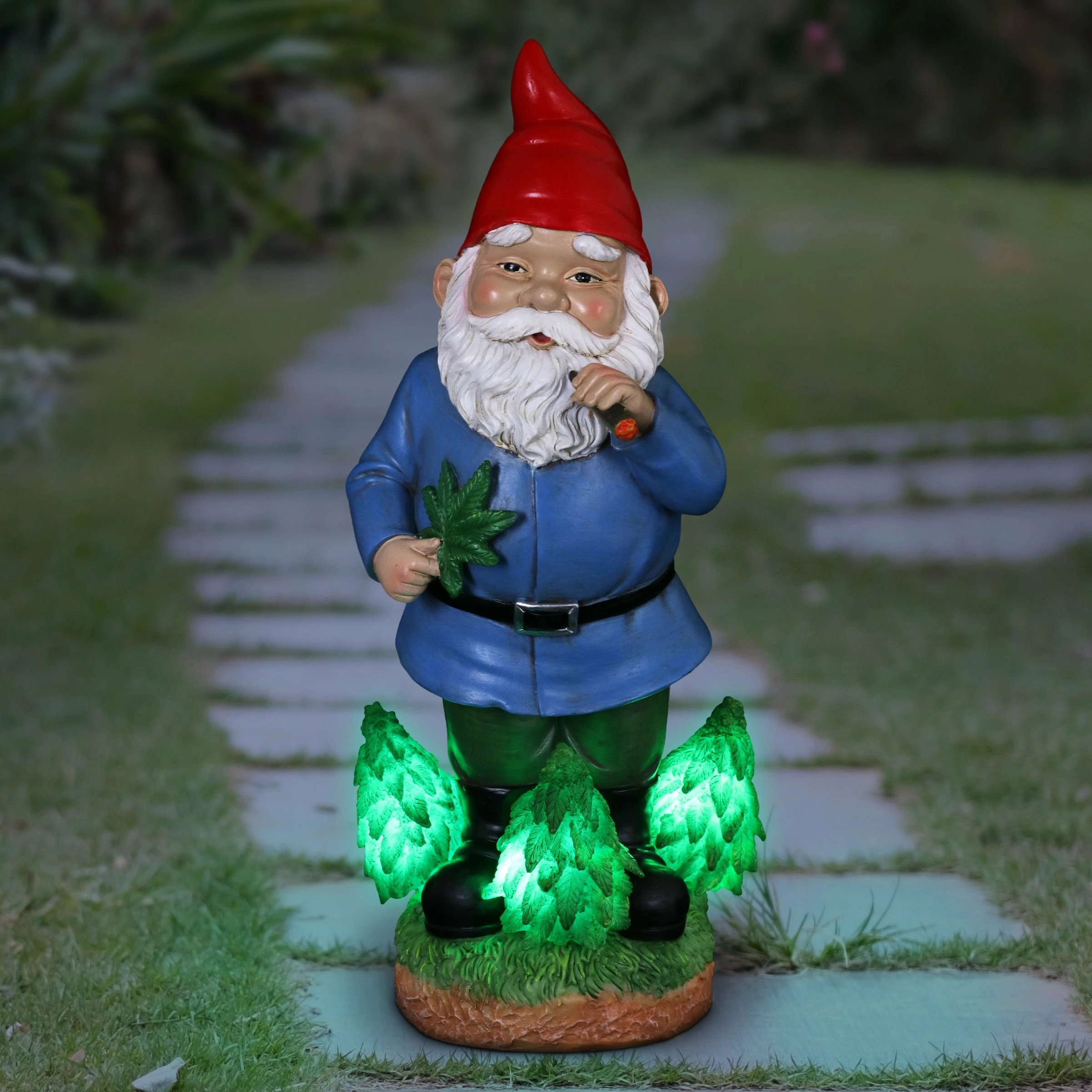 Promo π Wholesale π Exhart Good Time Nugg Gnome Statue Smoking Marijuana With Light Up LEDs On A Battery Timer, Indoor Or Outdoor, 12 Inches Tall π β - Image 2