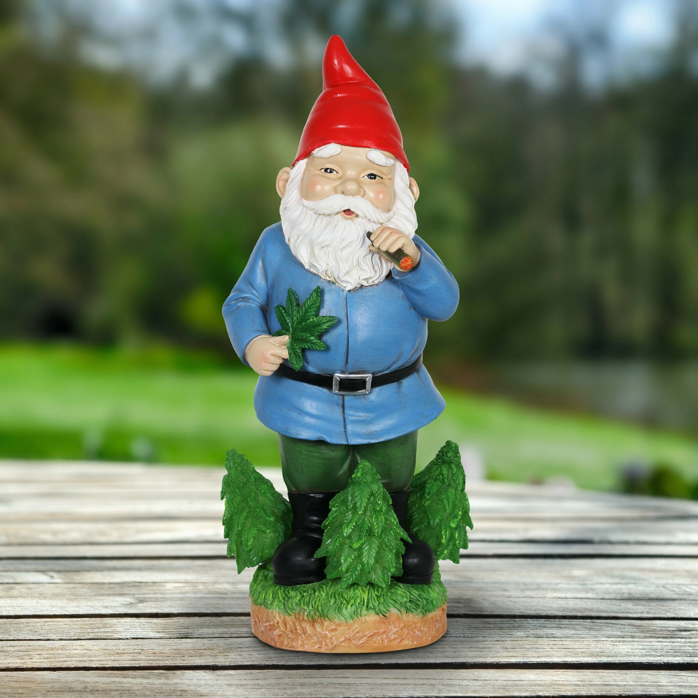 Promo π Wholesale π Exhart Good Time Nugg Gnome Statue Smoking Marijuana With Light Up LEDs On A Battery Timer, Indoor Or Outdoor, 12 Inches Tall π β - Image 3