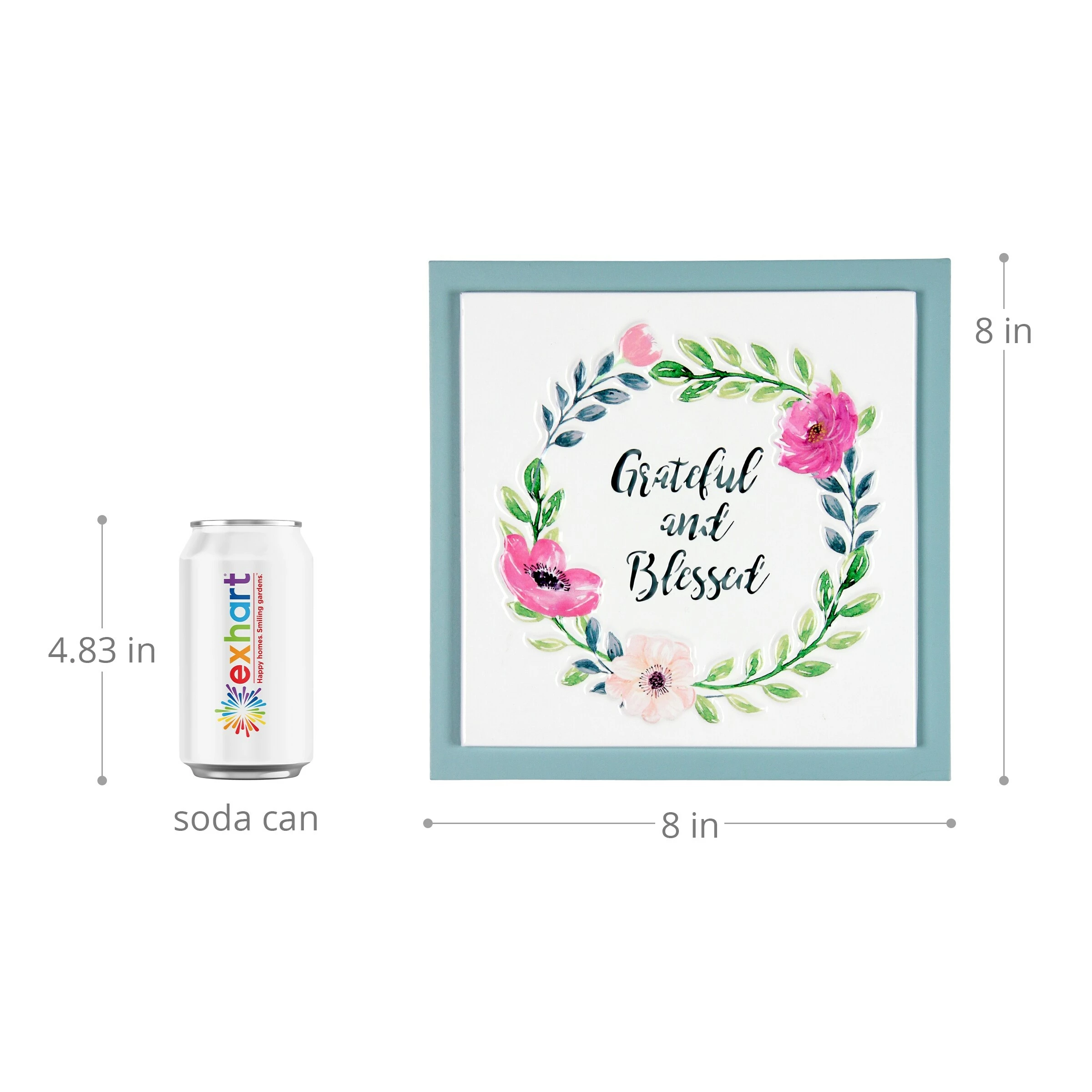 Cheap π₯° Best deal π Exhart Grateful And Blessed Framed Metal Hanging Wall Decor, 8 By 8 Inches π π - Image 3