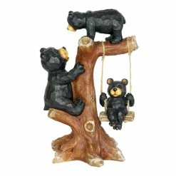 Hot Sale ⌛ Brand new 😀 Exhart Hand Painted Bear Family Tree Garden Statuary, 14 Inch ⌛ 🧨