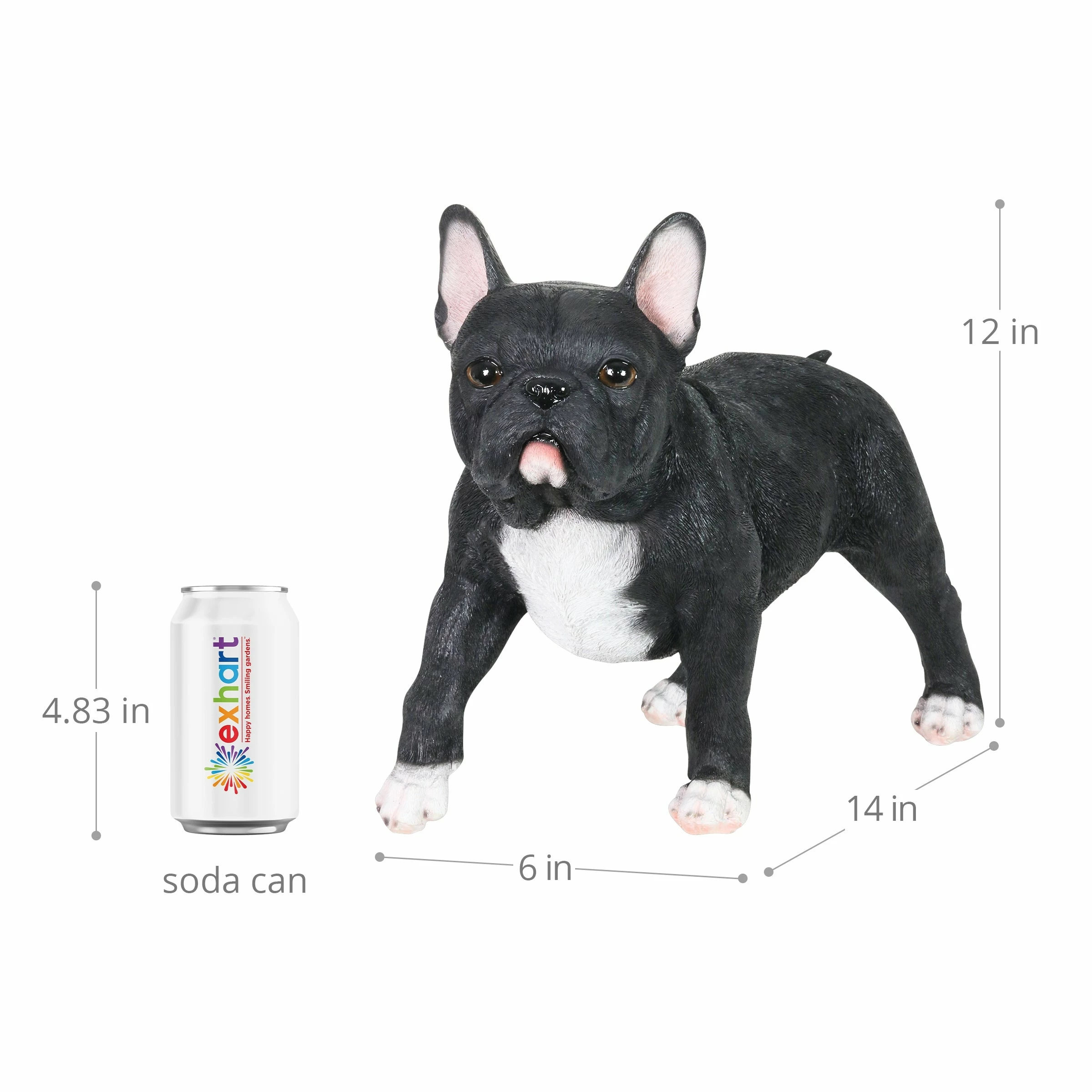 Flash Sale π Hot Sale π Exhart Hand Painted Black French Bulldog Statuary, 12 Inch π₯° π - Image 3