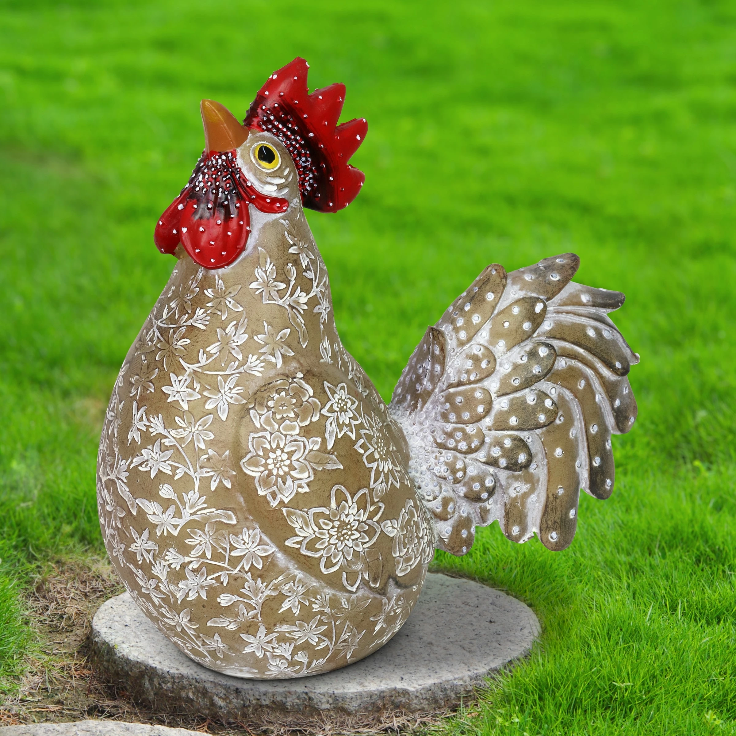 Promo βοΈ Buy 𧨠Exhart Hand Painted Brown Rooster Garden Statue, 12 Inch π βοΈ - Image 2