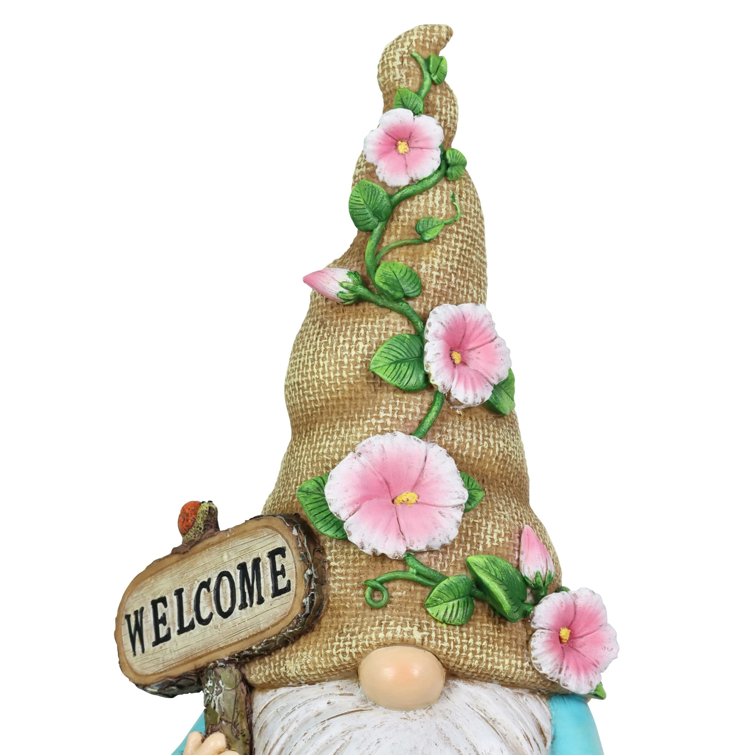 New 𧨠Outlet π Exhart Hand Painted Burlap Hat Garden Gnome Statuary With A Welcome Sign, 6 By 10.5 Inches π π - Image 4