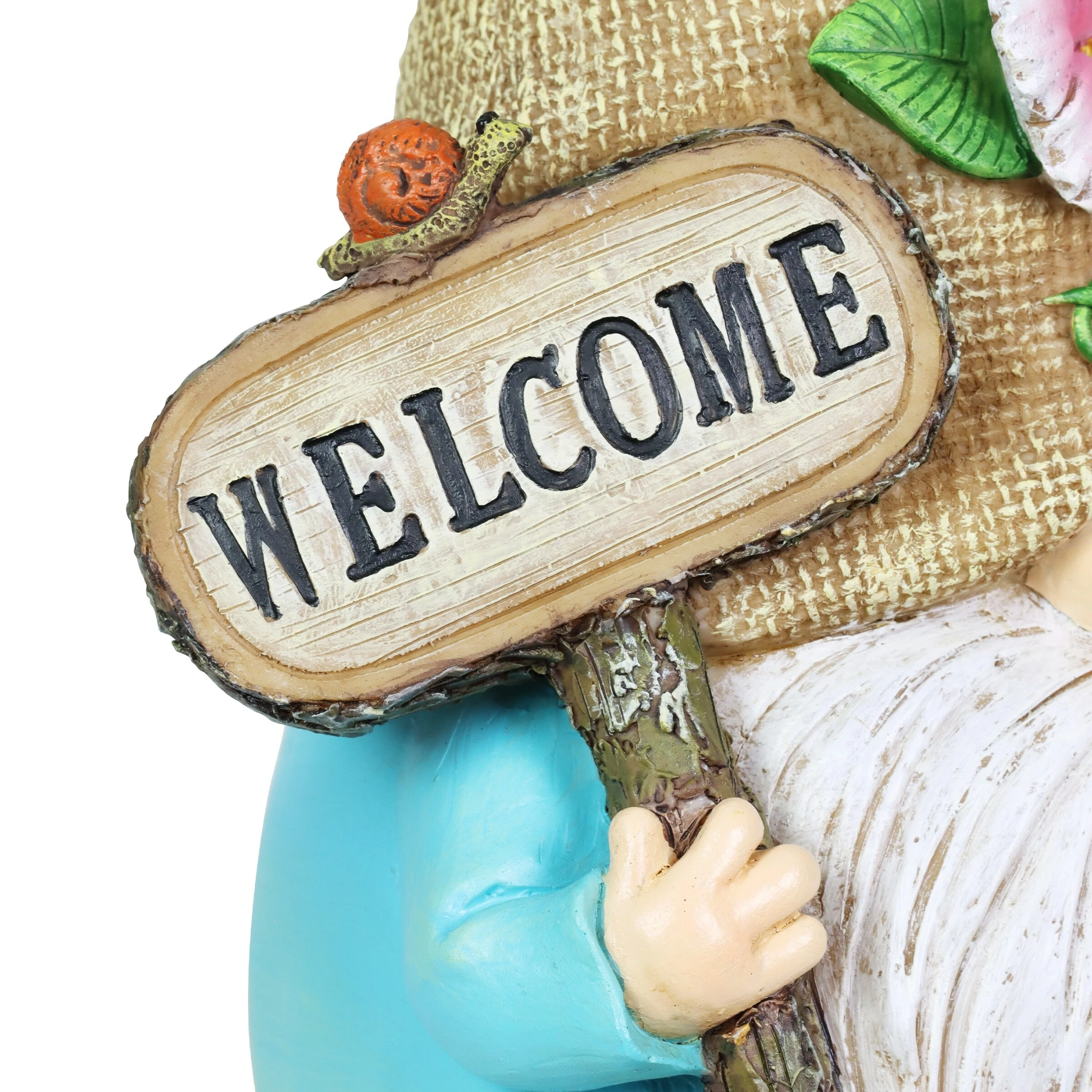 New 𧨠Outlet π Exhart Hand Painted Burlap Hat Garden Gnome Statuary With A Welcome Sign, 6 By 10.5 Inches π π - Image 5